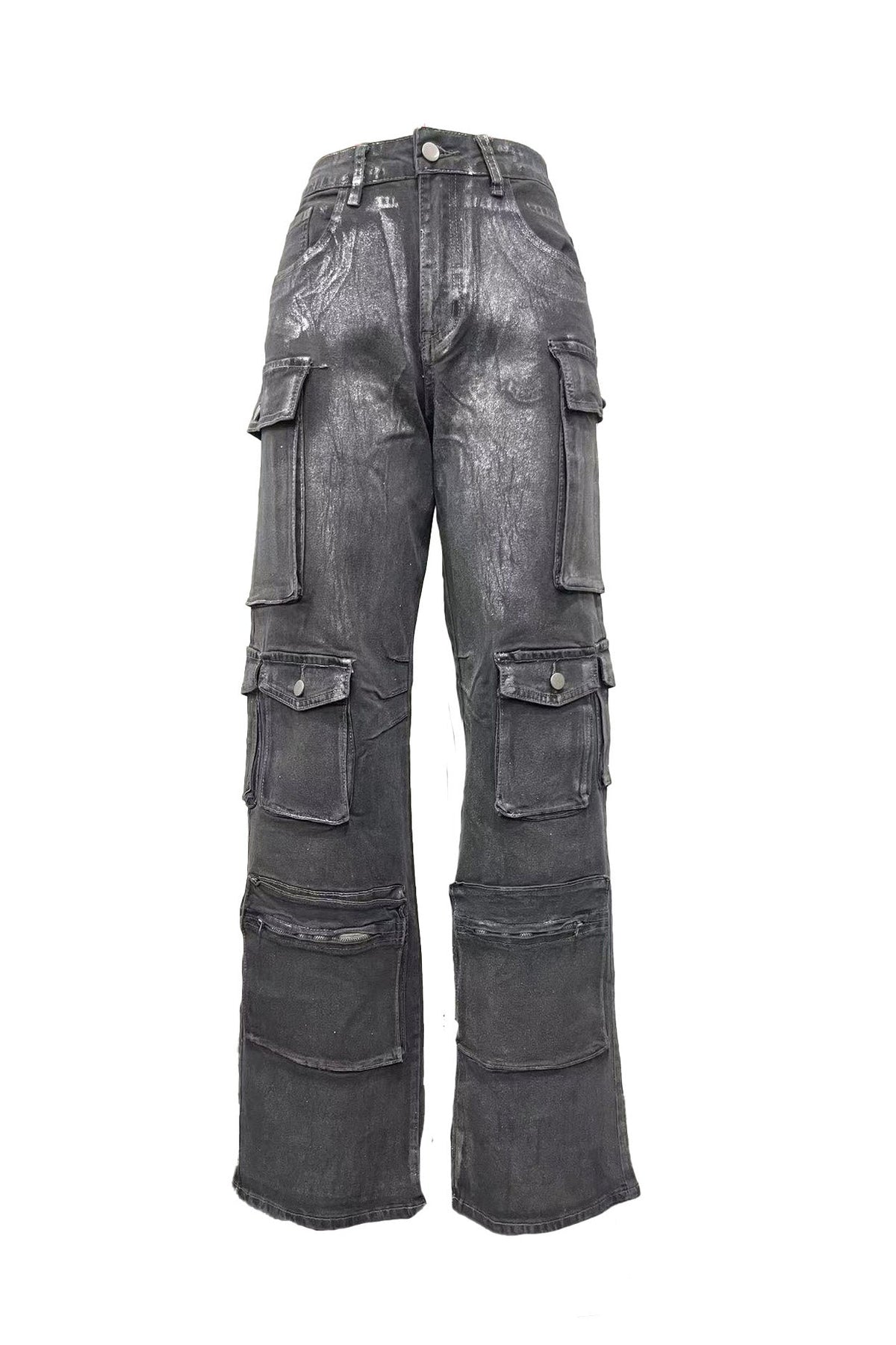 High-Shine Multi-Pocket Cargo Pants Lavish Daily