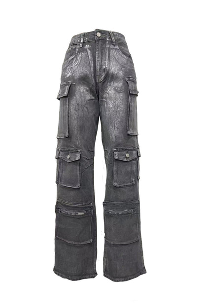 High-Shine Multi-Pocket Cargo Pants Lavish Daily