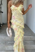 Floral Chiffon Maxi Dress Lavish Daily