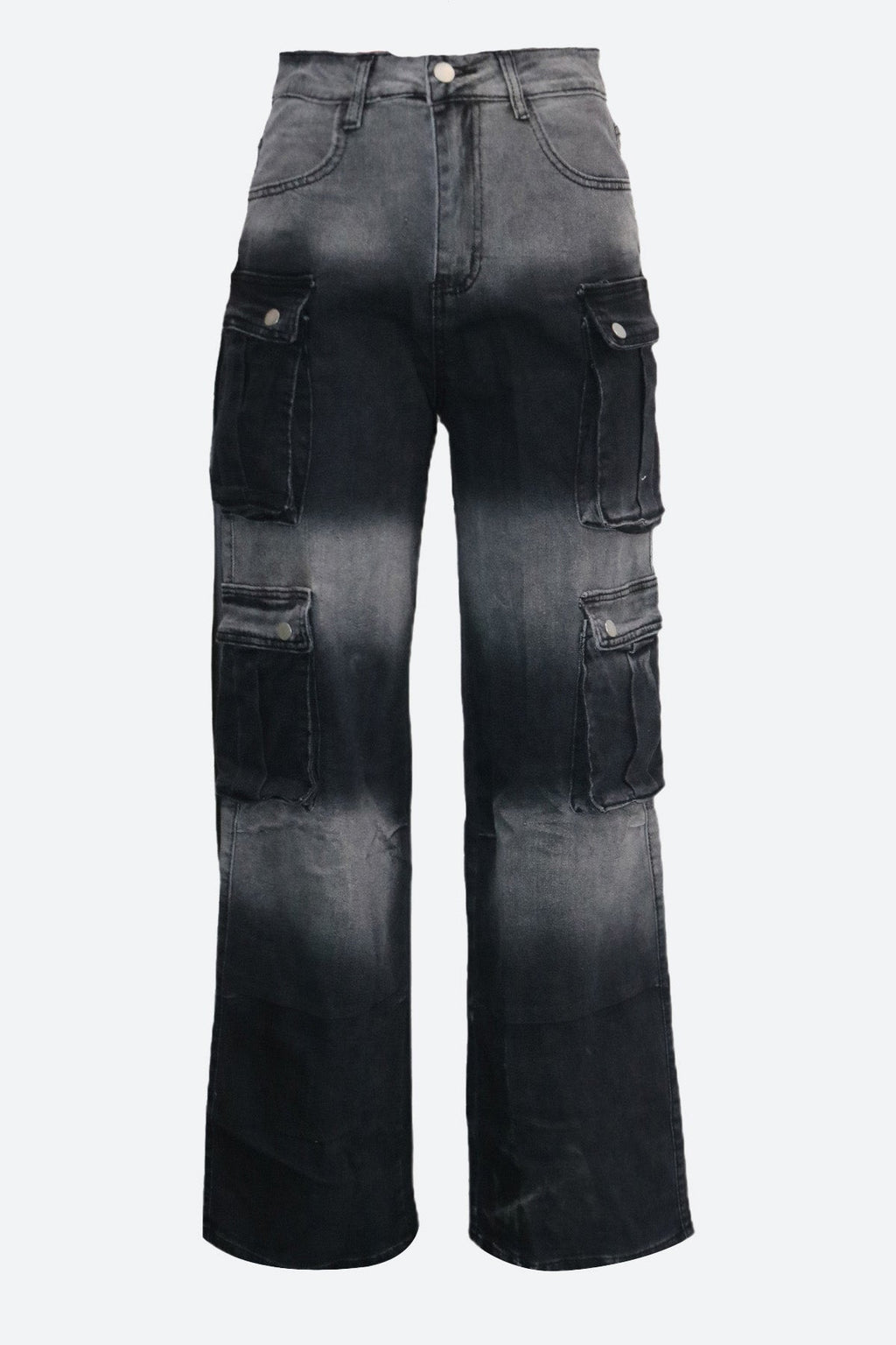 Casual Multi-Pocket Ombre Wide-Leg Jeans Lavish Daily