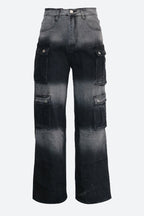 Casual Multi-Pocket Ombre Wide-Leg Jeans Lavish Daily