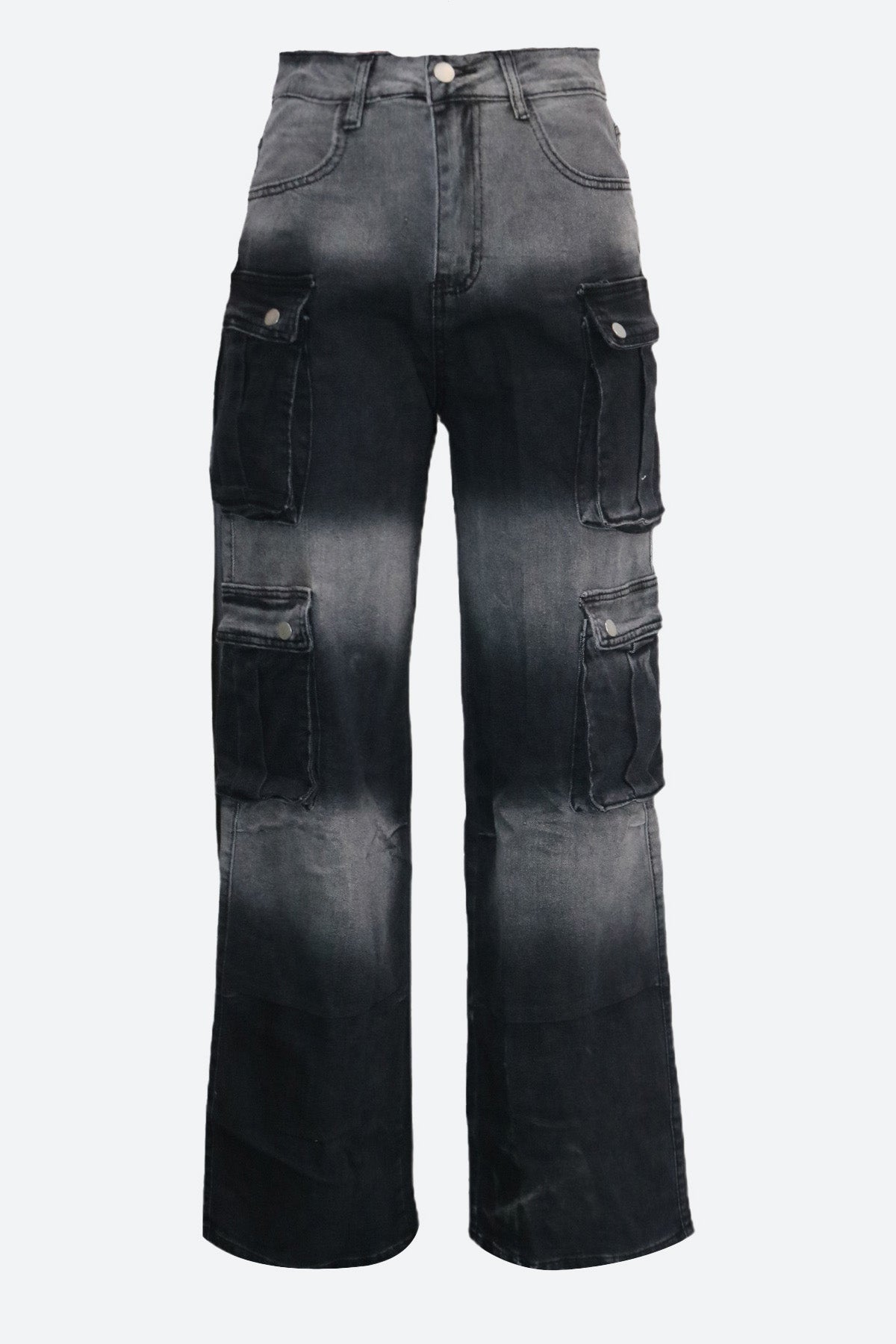 Casual Multi-Pocket Ombre Wide-Leg Jeans Lavish Daily