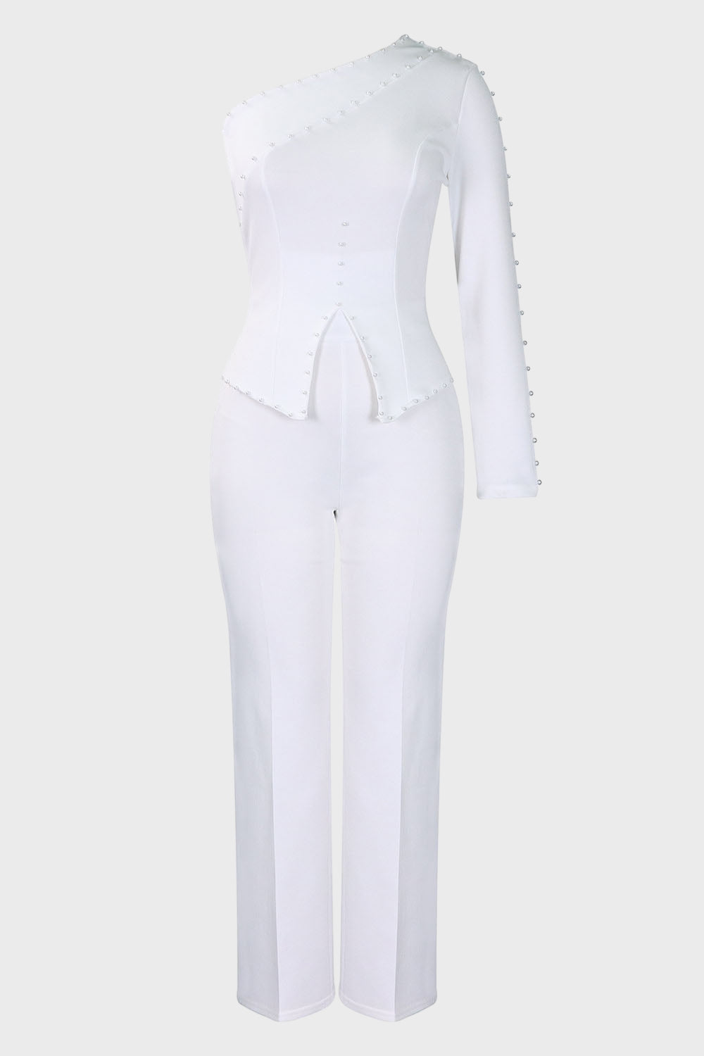 Long Sleeve A-Line Top Straight Leg Pants Matching Set Lavish Daily