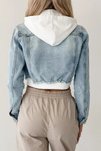 Cropped Layered Denim Jacket Lavish Daily