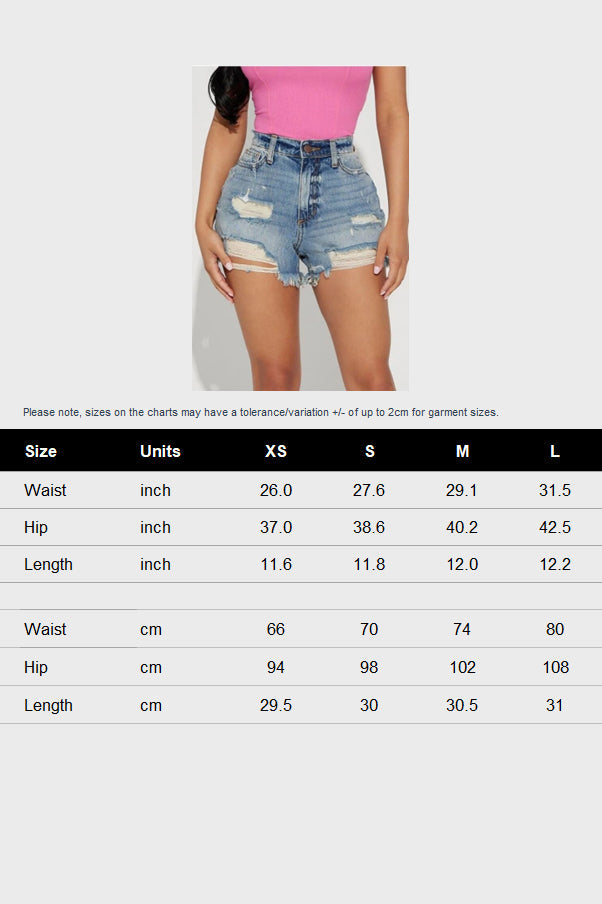 Ripped Slim Denim Shorts Lavish Daily