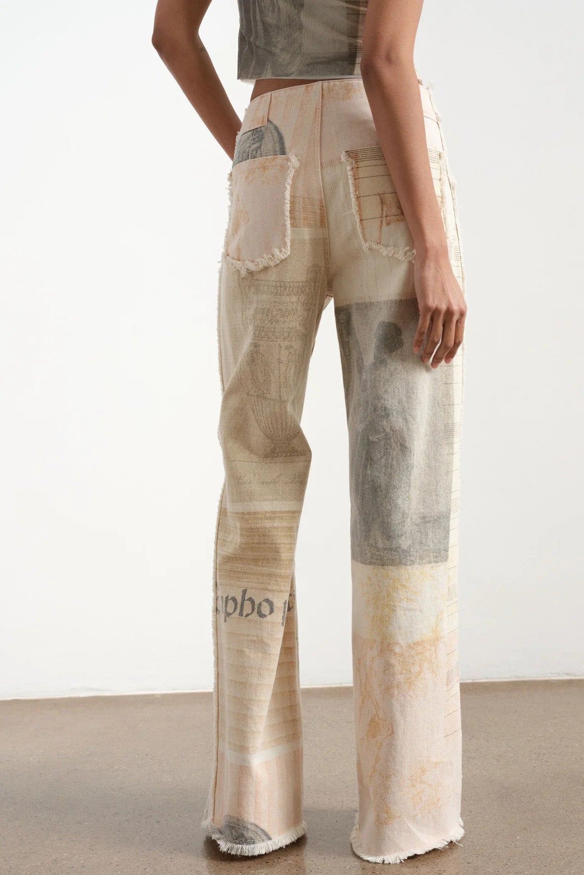 Vintage Print Wide Leg Straight Jeans Lavish Daily