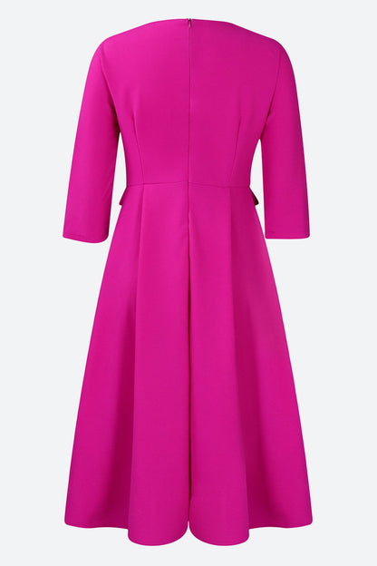 Elegant Solid Pleated Dress Lavish Daily