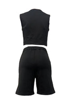V-Neck Button Vest Top and Shorts 2-Piece Set Lavish Daily