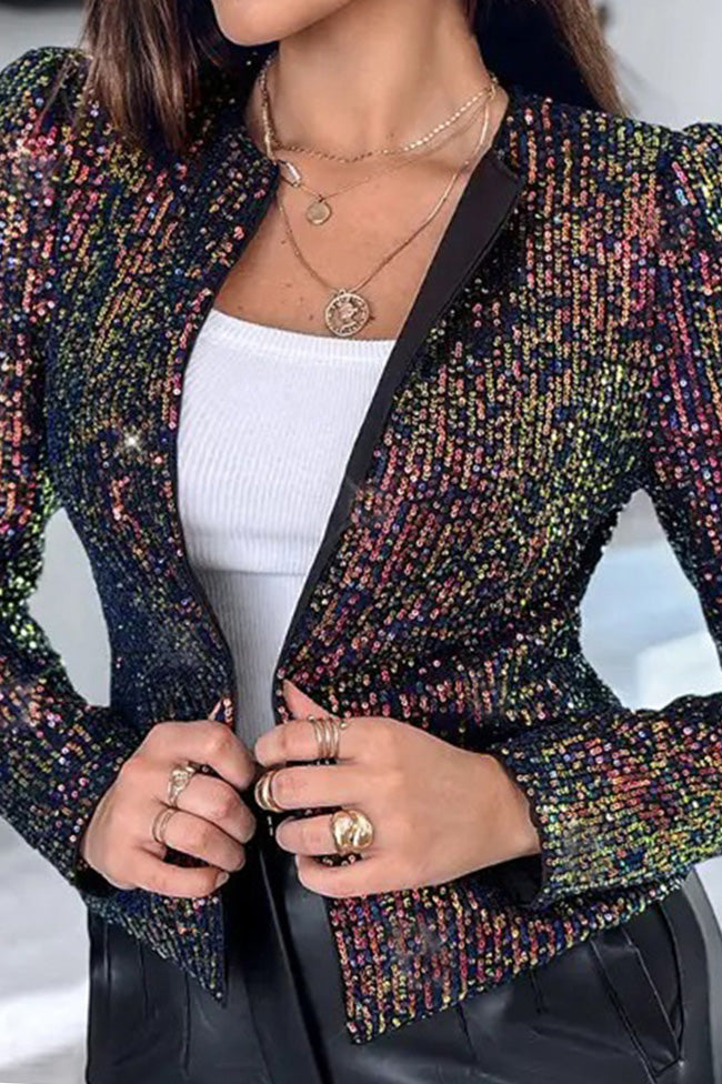 Multi Color Sequin Jacket Lavish Daily