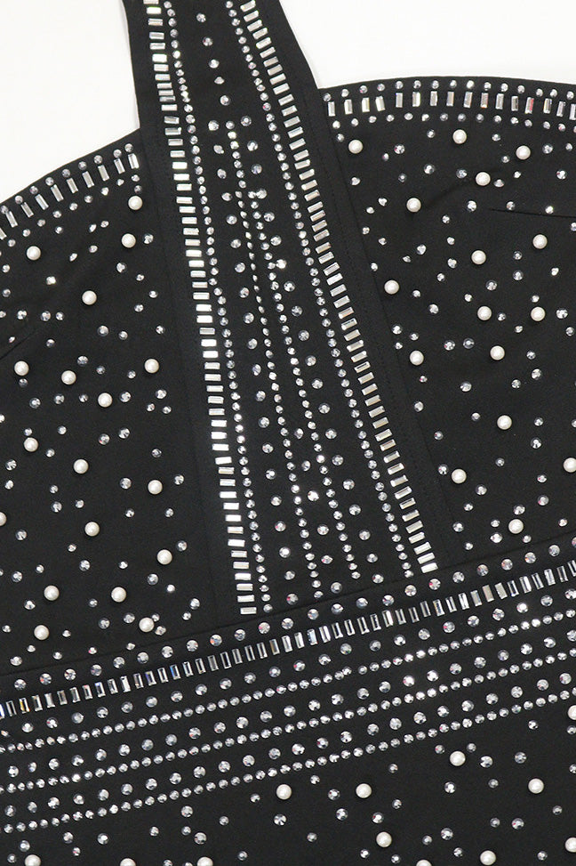 Rhinestone Halter Feather Trim Mini Dress Lavish Daily
