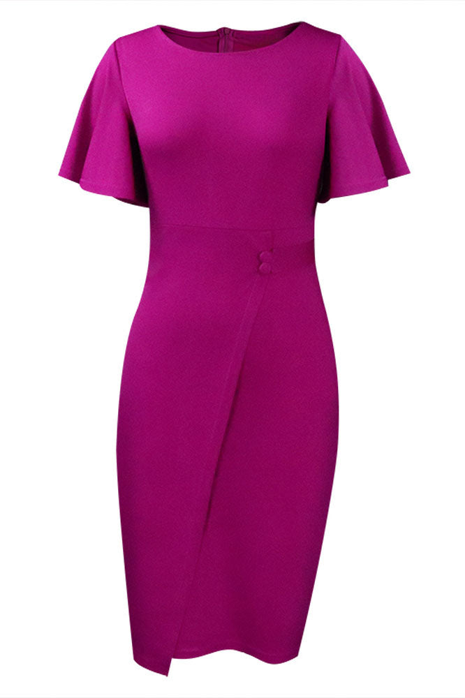 Midi Bodycon Ruffle Sleeve Dress Lavish Daily