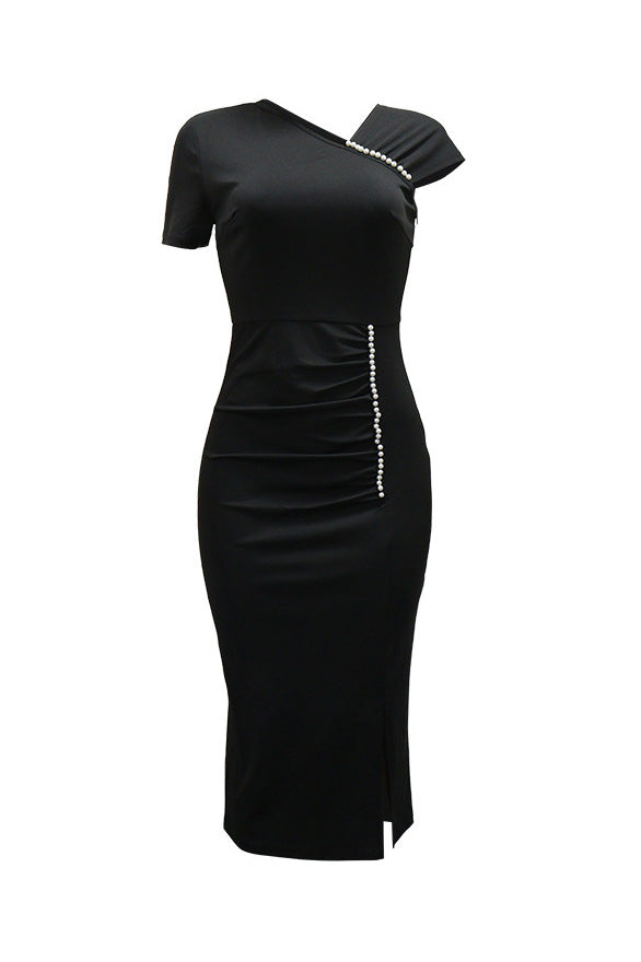 Bubble Sleeve Casual Split Hem Dress Lavish Daily