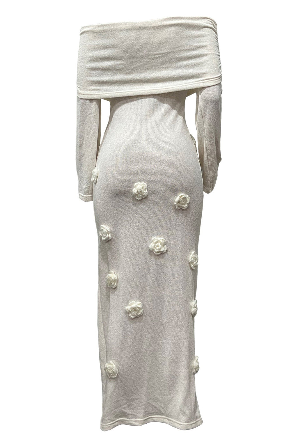 Off Shoulder Knit Maxi Dress Lavish Daily