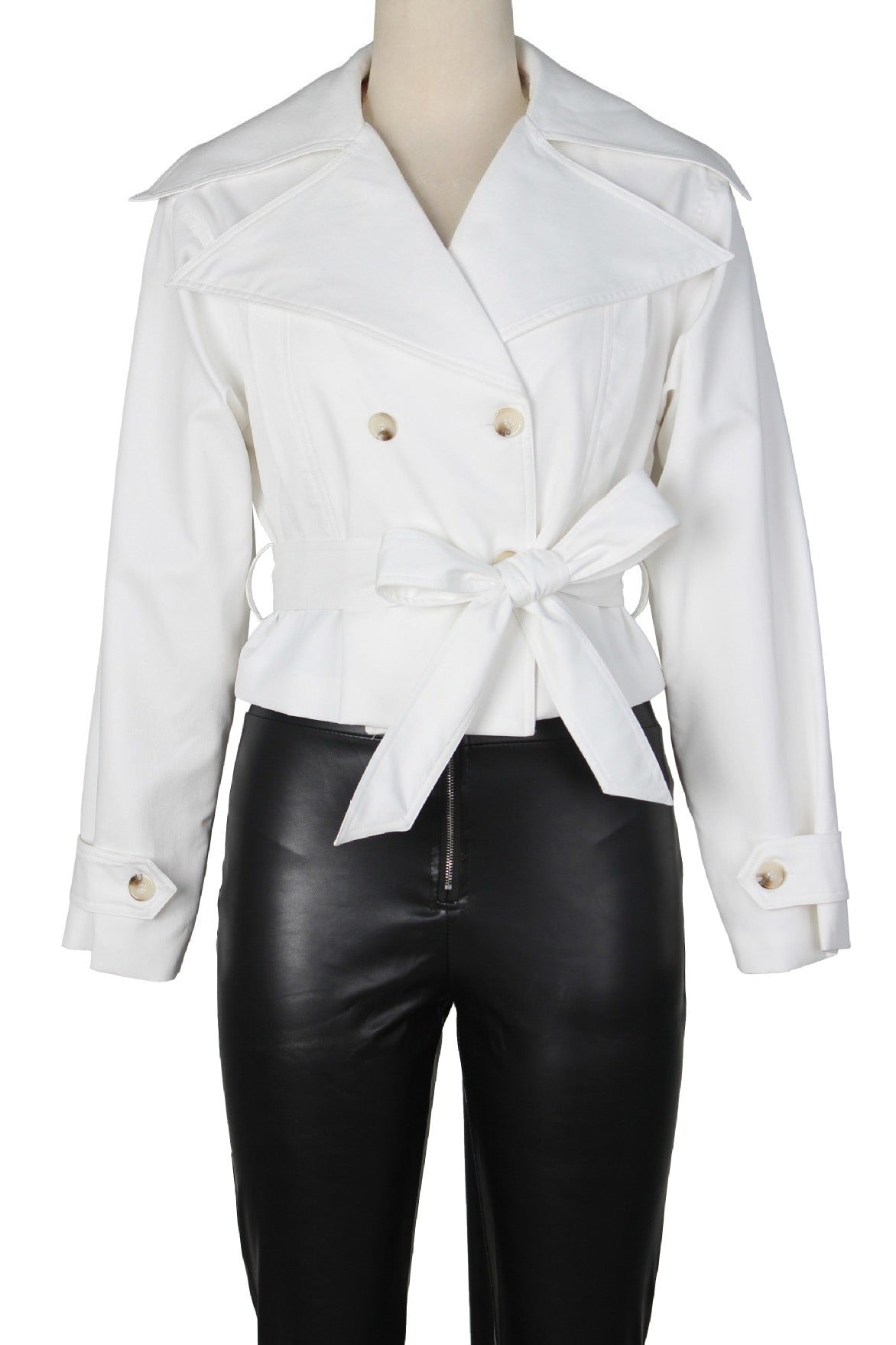Cropped Trench Coat Lavish Daily