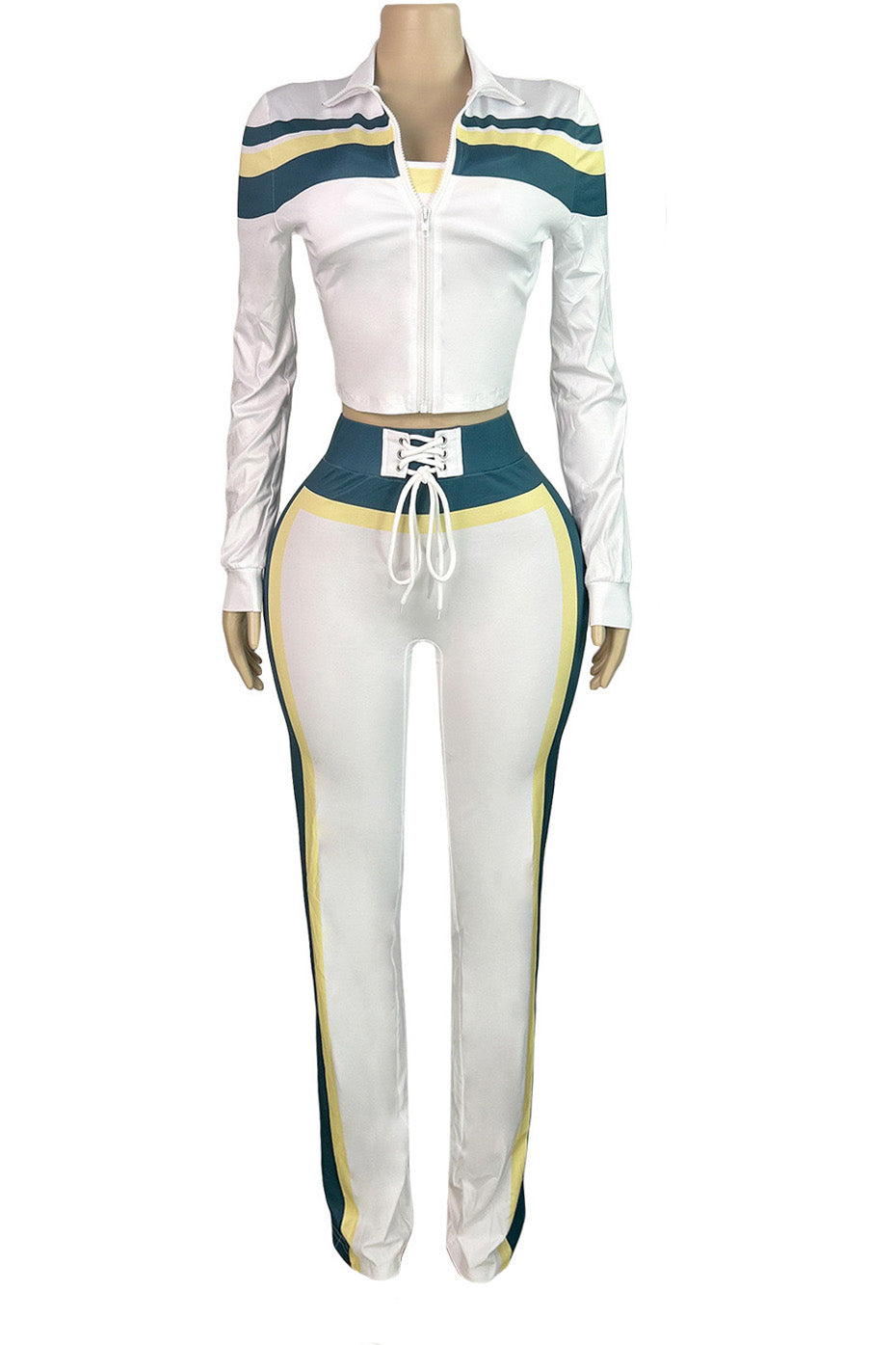 Printed Front-Tie Top and Long Pants Set Lavish Daily