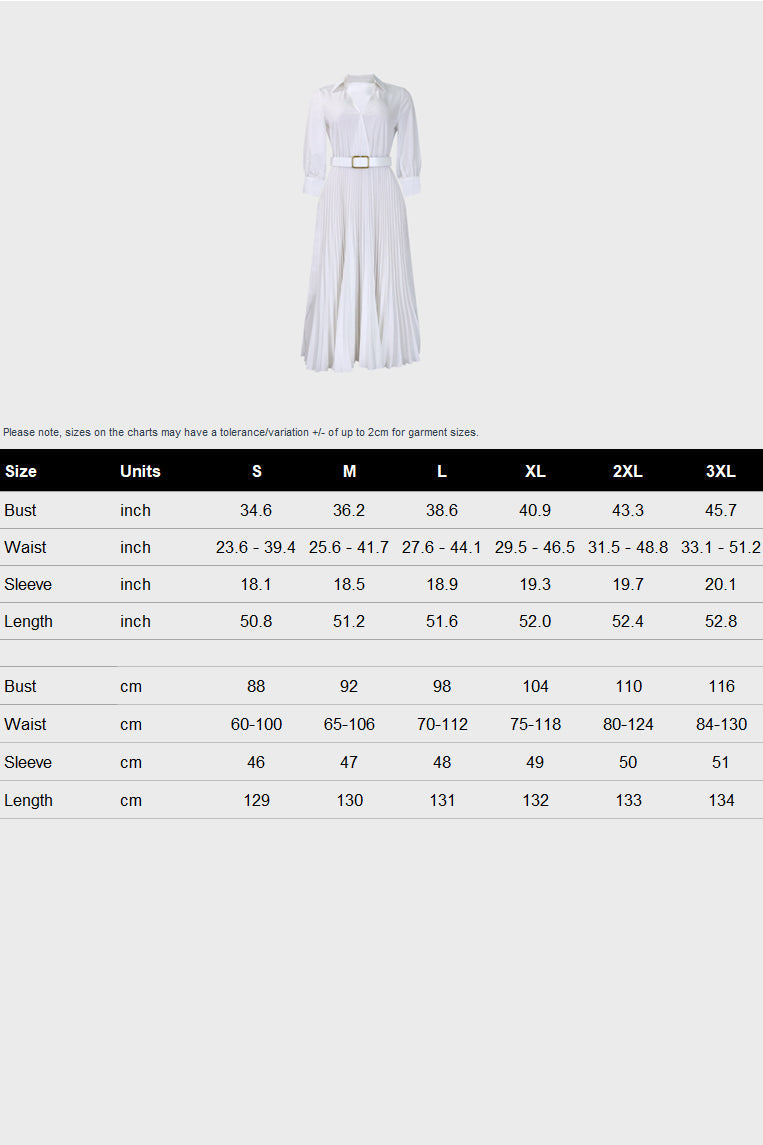 Plus Size Long Sleeve V-Neck Pleated Maxi Dresses Lavish Daily