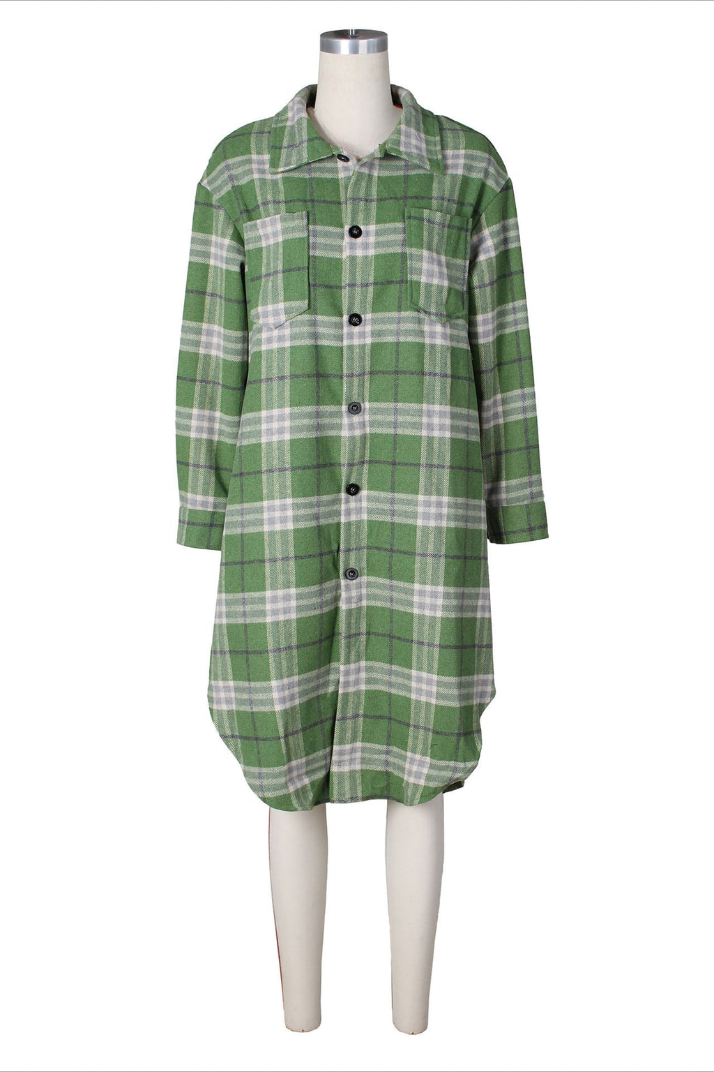 Contrast Plaid Slit Shacket Lavish Daily