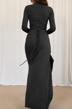Long Sleeve Knot Detail Maxi Dress Lavish Daily