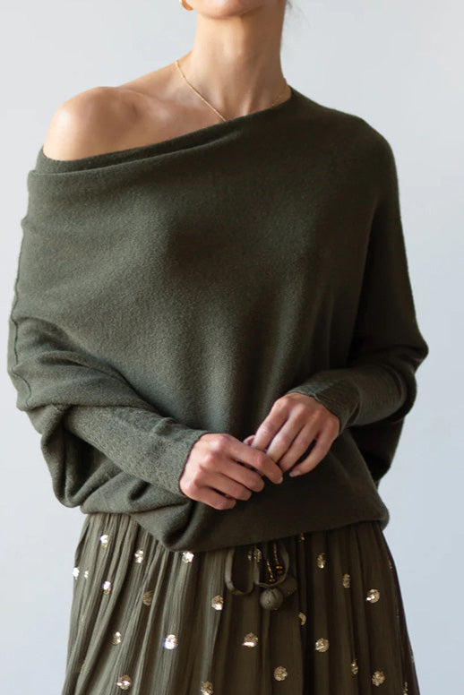 Solid Crew Neck Long Sleeve Top Lavish Daily