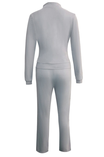 Zip-up Top & Pants Set Lavish Daily