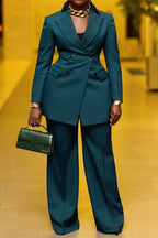 Blazer Lapel Collar & Pants Set Lavish Daily