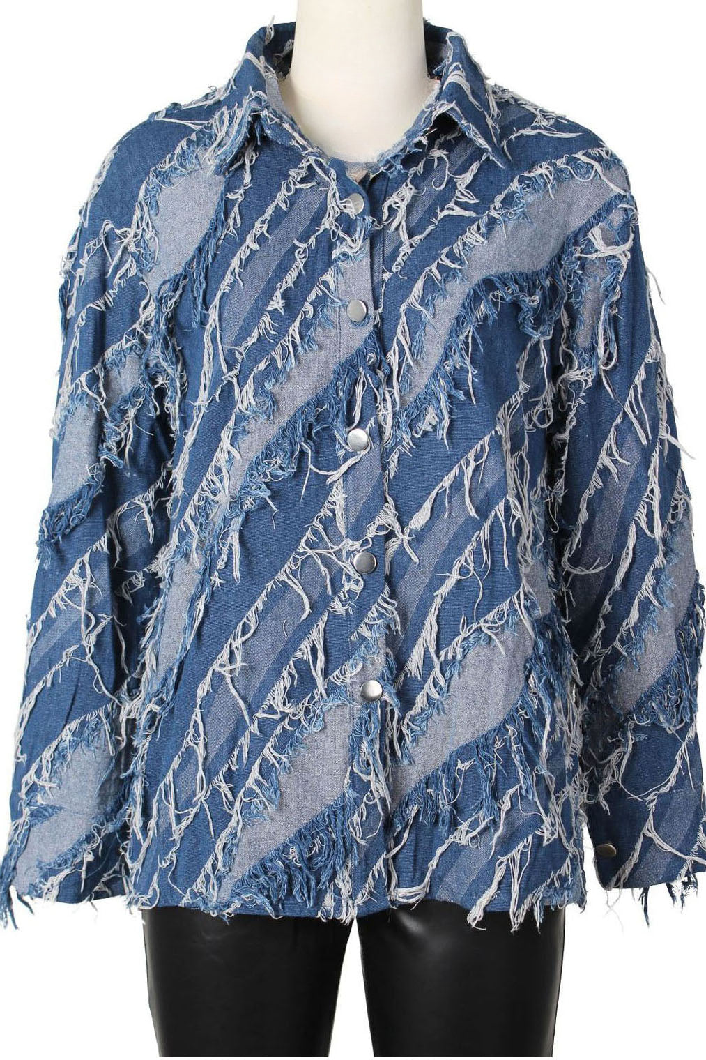 Fringed Denim Jacket Lavish Daily