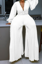 Plus Size Beaded Mesh Wide-Leg Jumpsuit Lavish Daily