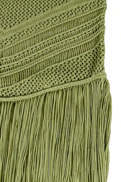 Strapless Crochet Fringe Maxi Dress Lavish Daily