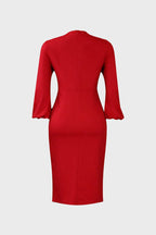 V-Neck Patchwork One-Step Skirt Dress Lavish Daily