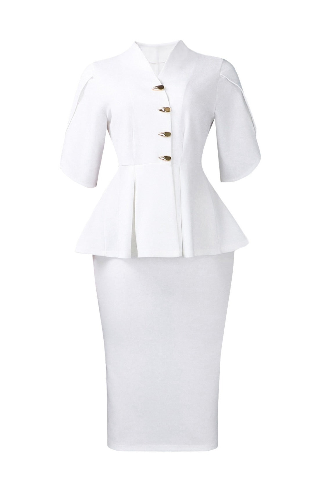 Elegant Peplum Top & Pencil Skirt Set Lavish Daily