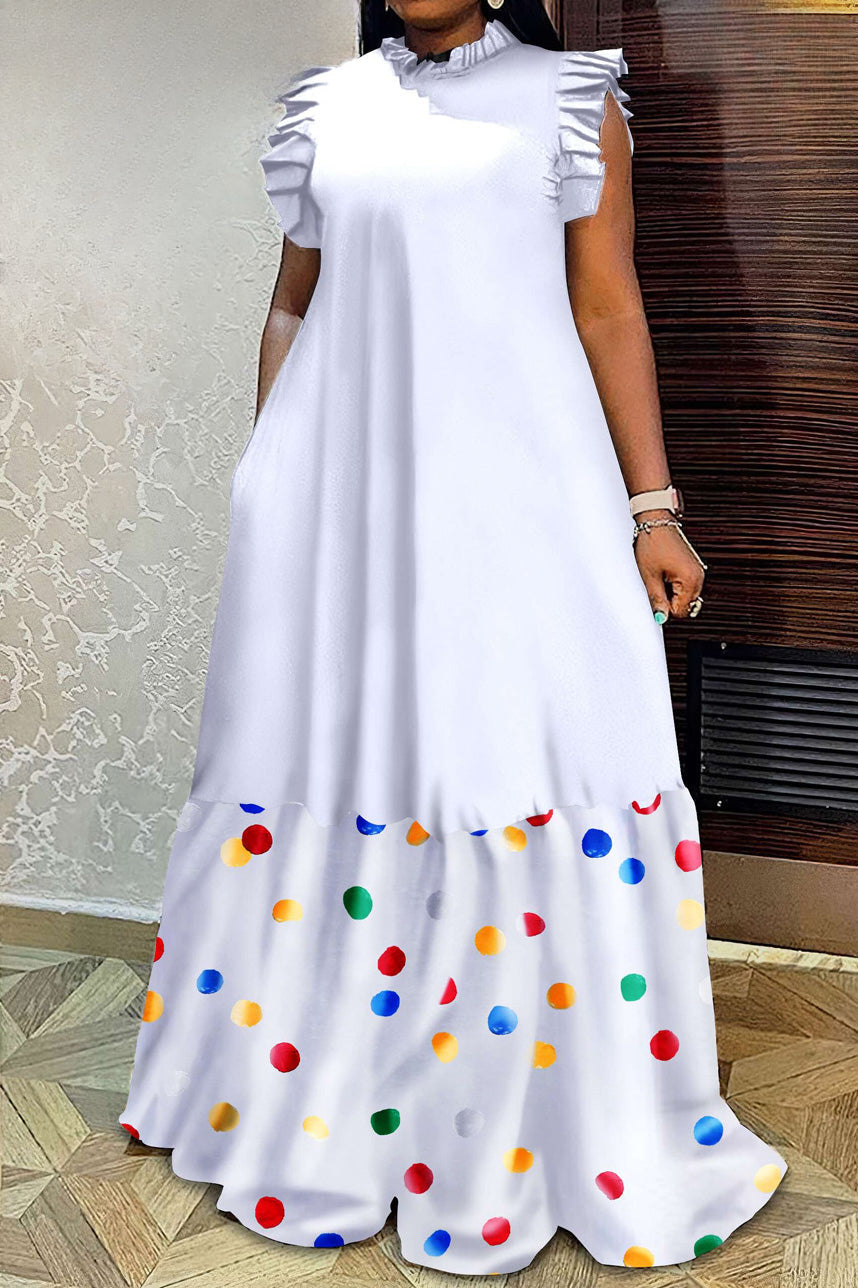 Maxi Dress With Ruffle Sleeve Lavish Daily