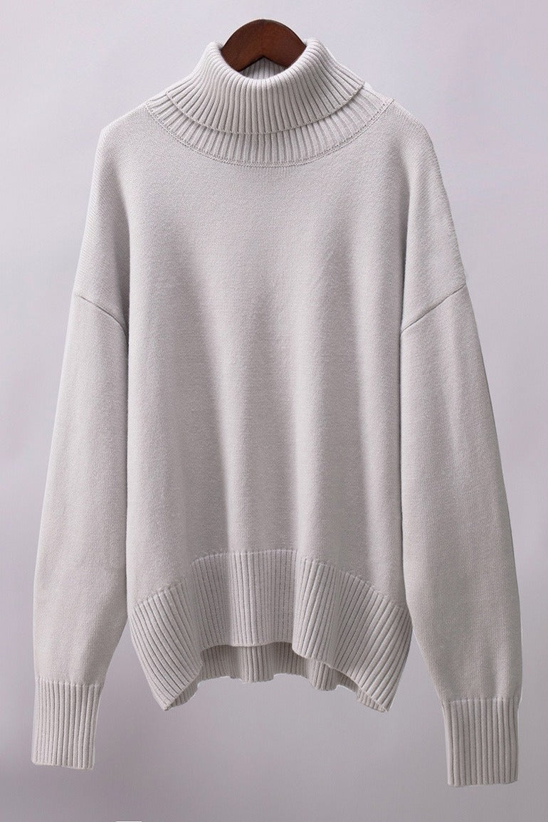 Turtleneck Long Sleeve Sweater Lavish Daily