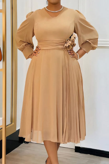 Solid Color A-Line Dress Lavish Daily