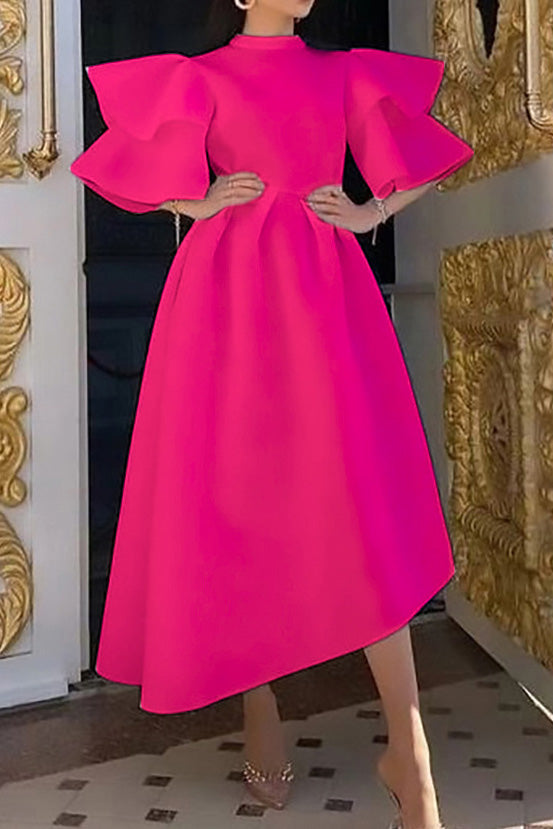 Double-Layer Ruffled Sleeve Dress Lavish Daily