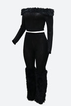 Feather Trim Glamour Set Lavish Daily