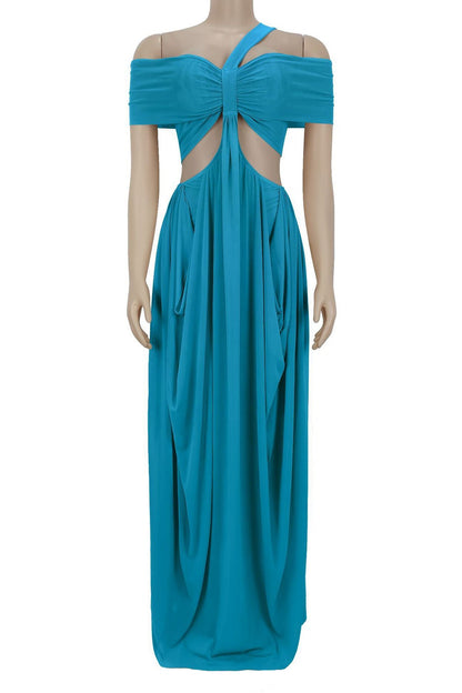 Off-Shoulder Cutout Maxi Dress Lavish Daily