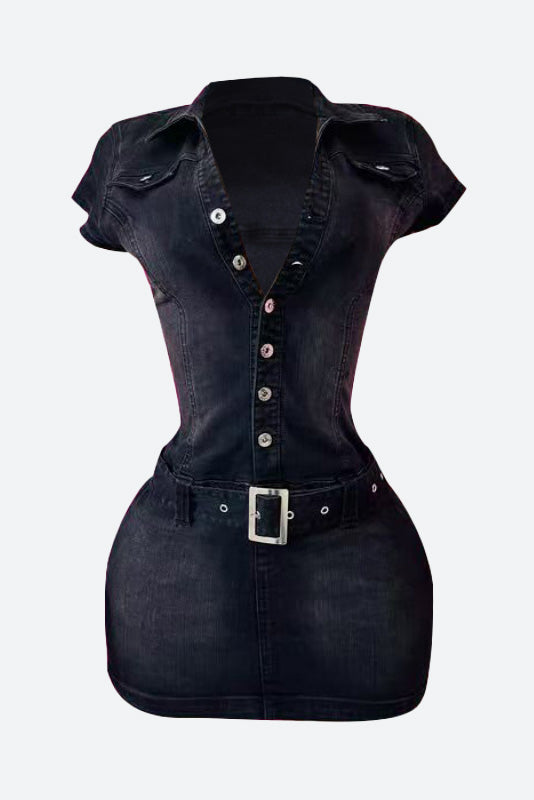 Stretchy Denim Bodycon Dress Lavish Daily