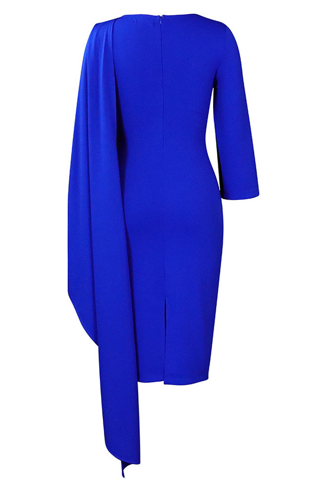 Elegant 3/4 Sleeve Cloak Bodycon Dress Lavish Daily