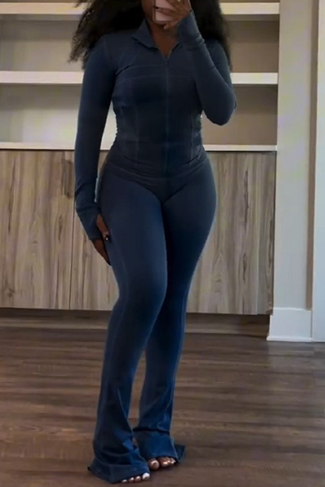 Shape Jacket & Flare Pants Activewear Set Lavish Daily