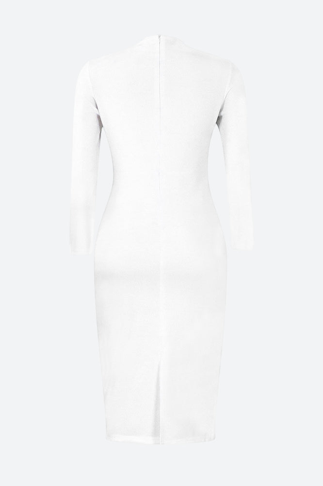 Bodycon Long Sleeve Midi Pencil Dress Lavish Daily