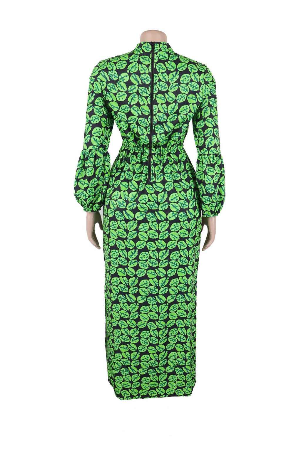 Print Slit V Neck Long Dresses Lavish Daily