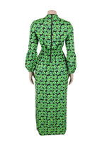 Print Slit V Neck Long Dresses Lavish Daily