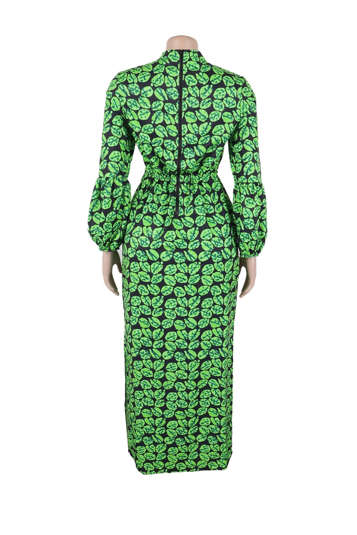 Print Slit V Neck Long Dresses Lavish Daily