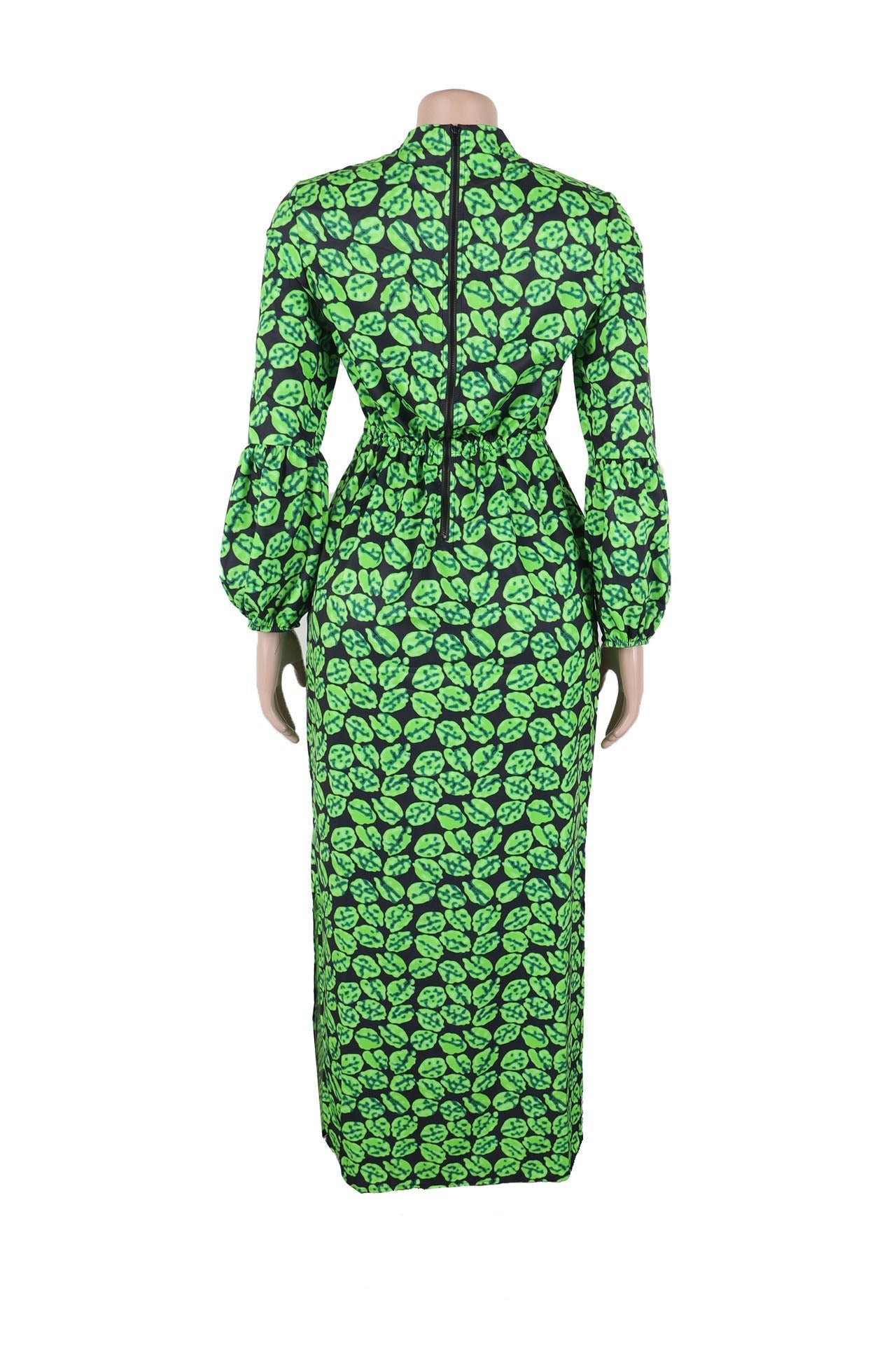 Print Slit V Neck Long Dresses Lavish Daily