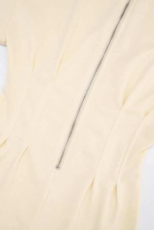 Long Sleeve Zip-Up Stand Collar Sweatshirt Dress Lavish Daily