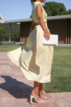 Mock Neck Cut Out Pleated Maxi Dress Lavish Daily