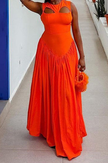 Cutout Drop Waist Maxi Dress Lavish Daily