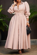 Long Sleeve Flared Maxi Dress Lavish Daily