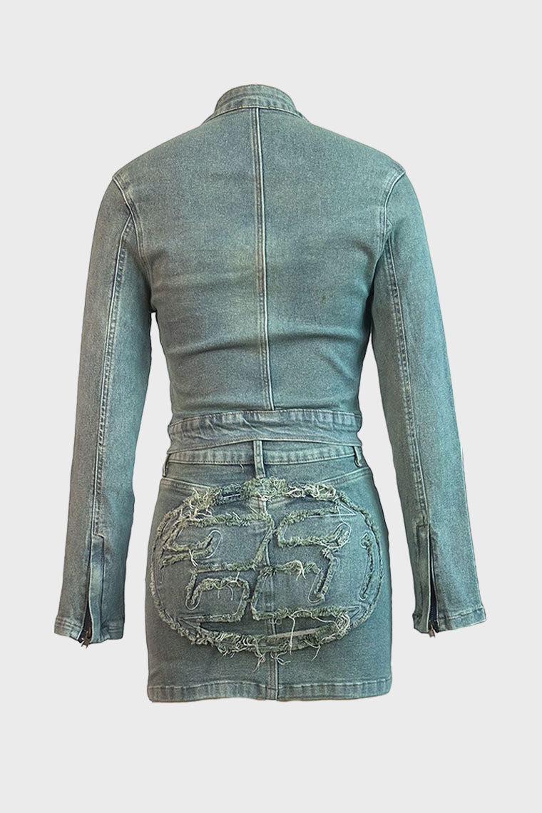 Vintage Wash Patch Denim Jacket Lavish Daily