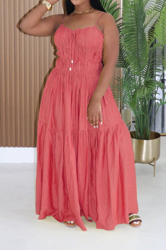 Smocked Tiered Boho Maxi Dress Lavish Daily